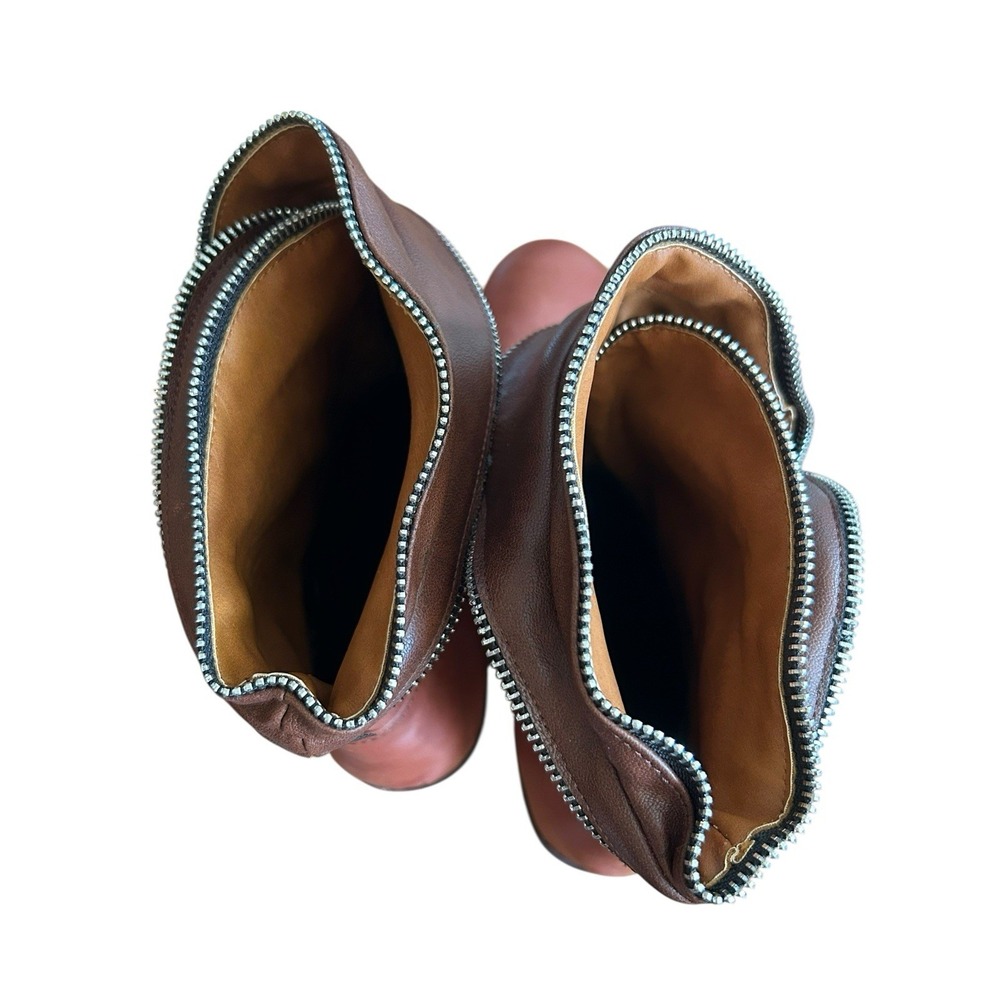 Unique Heeled Slip-on Faux Leather Booties Womens Size 8.5M (US) 39 (EU) Brown - Picture 12 of 12